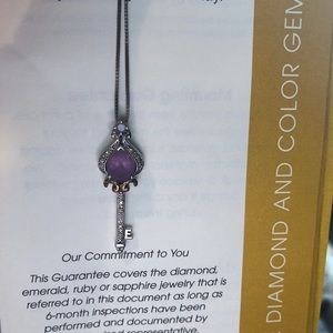 Amethyst key necklace